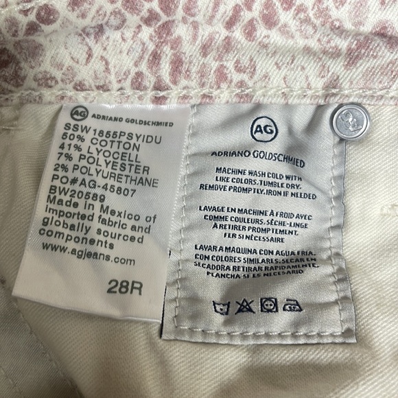 NEW Adriano Goldshmied Prima Ankle Jeans In Python Ivory Dust - Picture 11 of 11